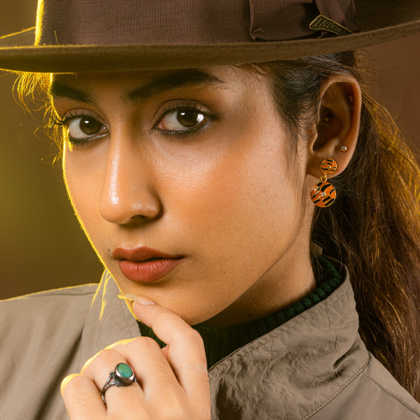 Corbett Tiger Striped Ear Studs