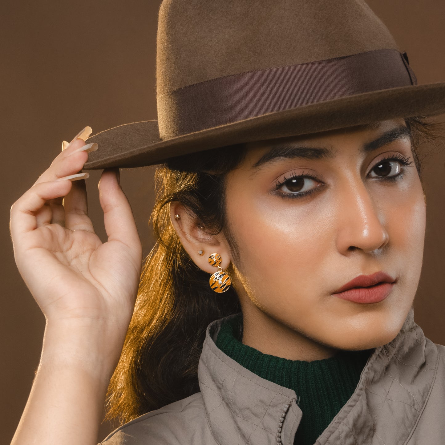 Corbett Tiger Striped Ear Studs