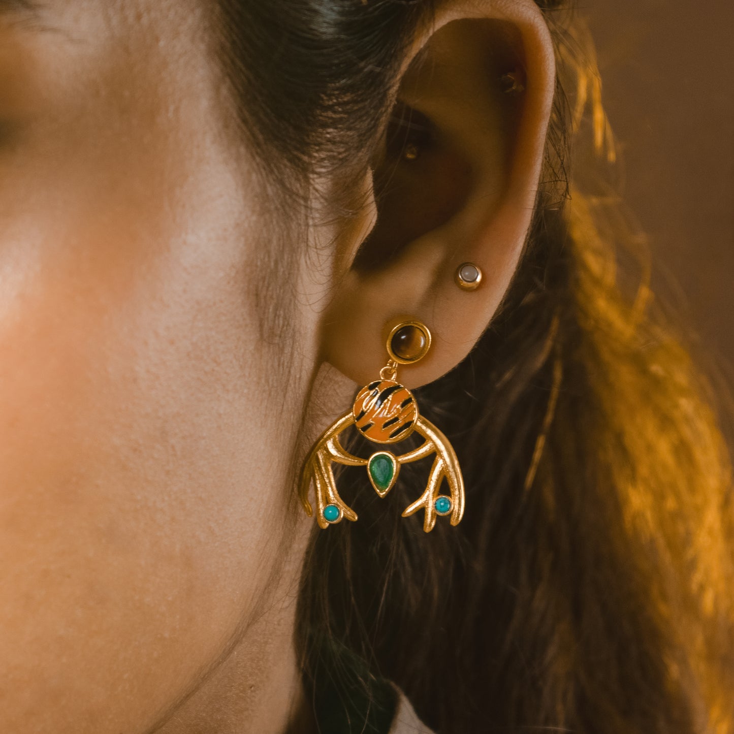 Corbett Tiger Eco System Earrings