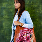 Hand Painted "Blossom Blush" Leather Tote Bag