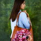 Hand Painted "Blossom Blush" Leather Tote Bag