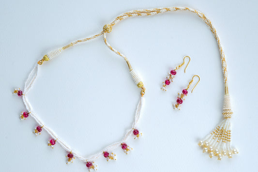 Ruby Pearl Delicate Necklace