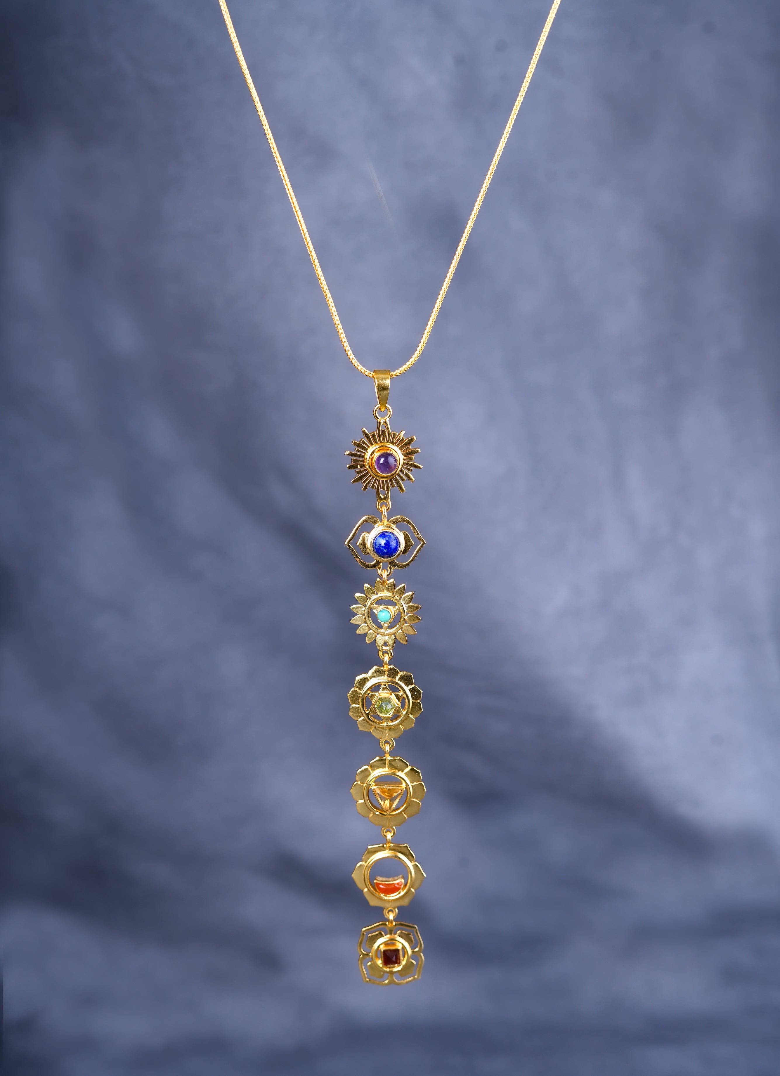Anahata Heart Chakra 14K Solid Gold Pendant GPD5628 – Peter Stone Jewelry