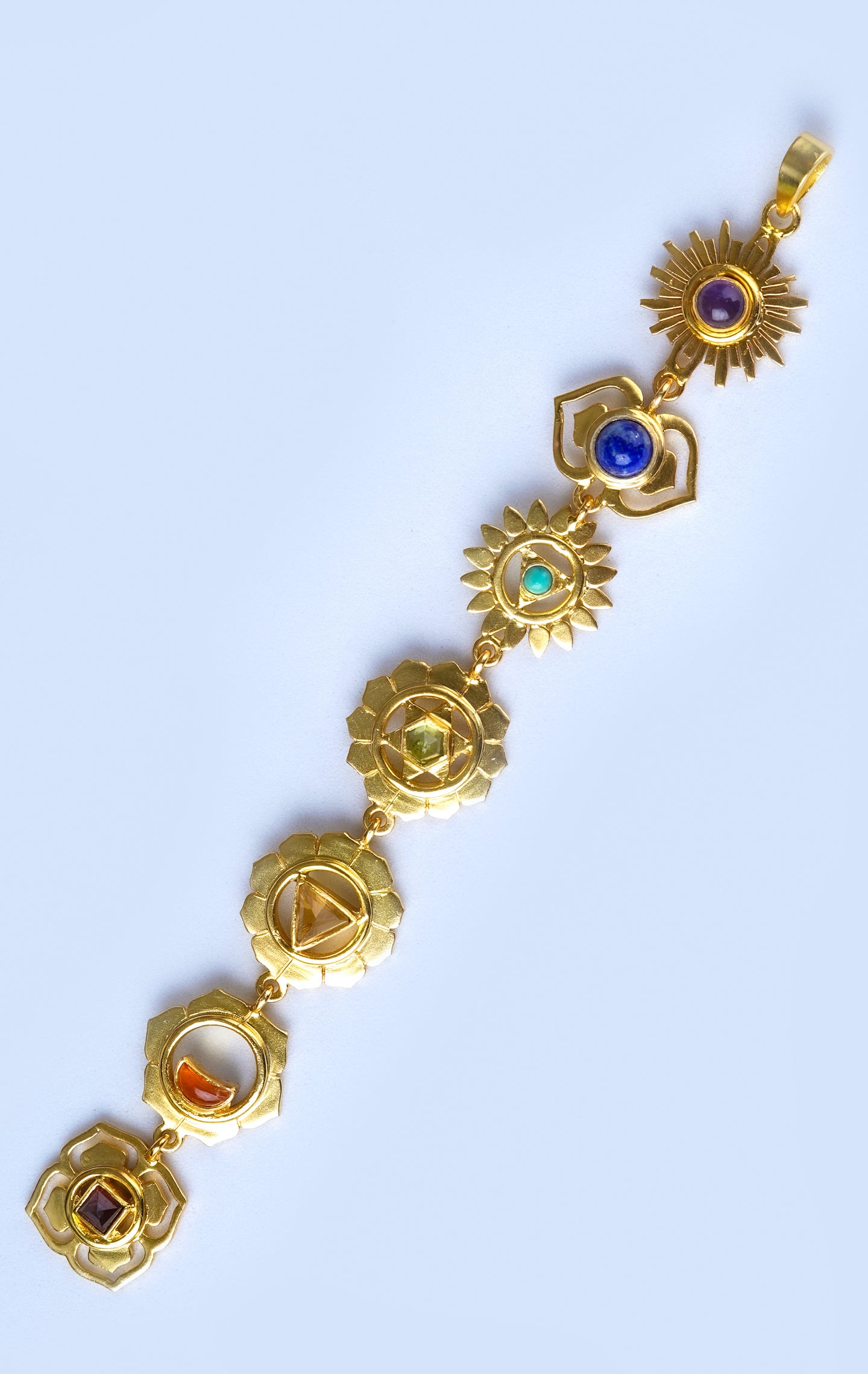'Balance Your Life' Gold-Plated Seven Chakra Pendant