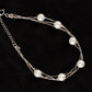Silver And Pearls Dainty Bracelet