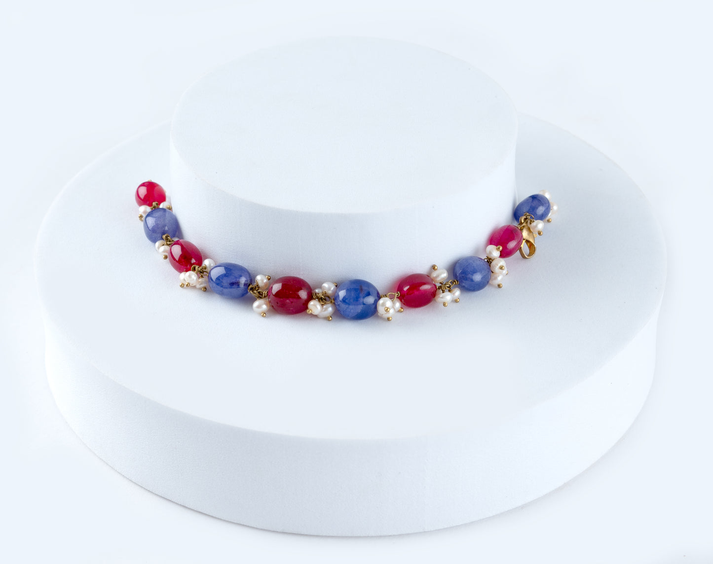 Blue Pink Agates Bracelet