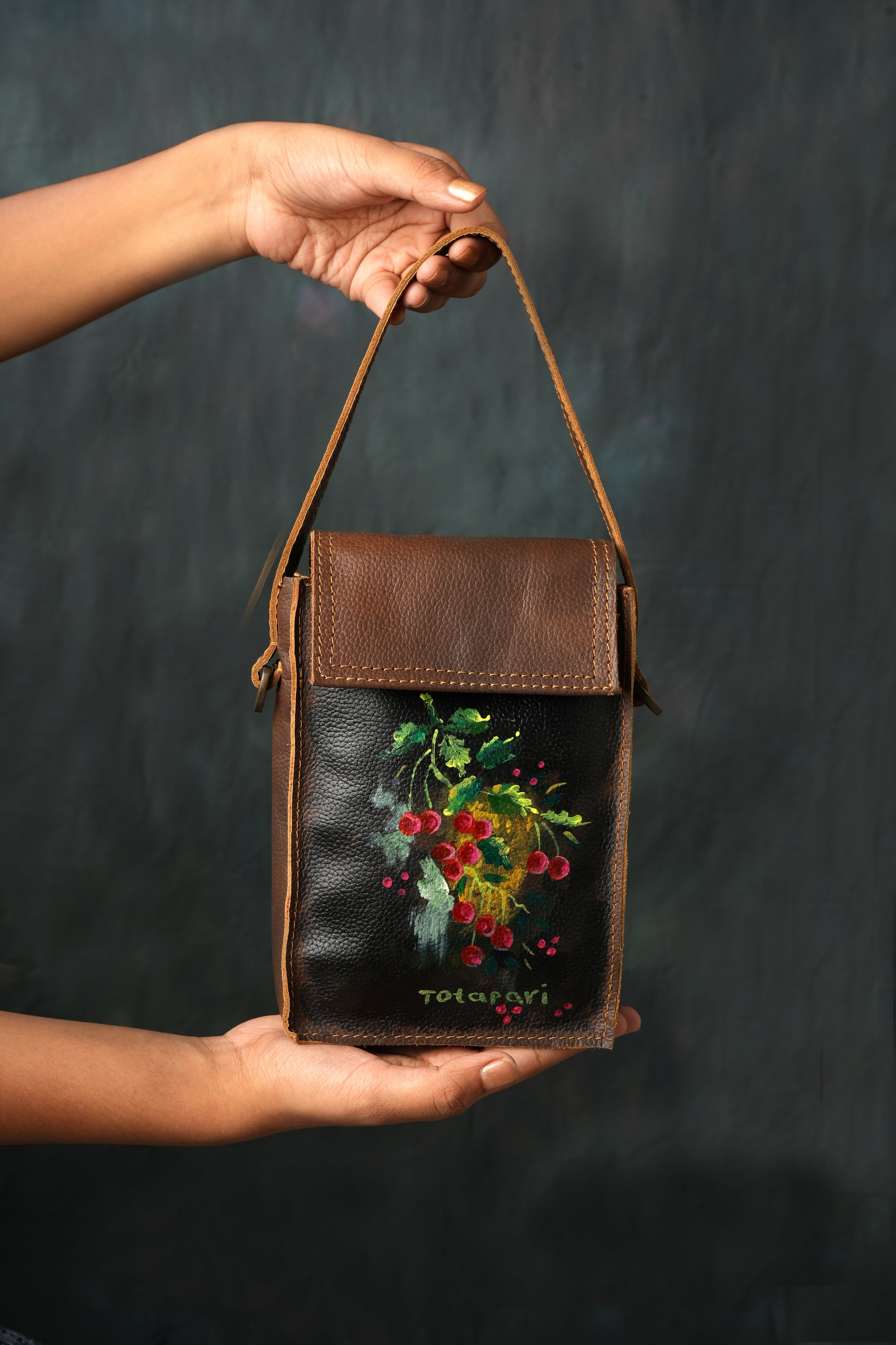 Cherry Blossoms Sunset Hand painted on Leather Bag, Time lapse Process, Custom  Painted Bag