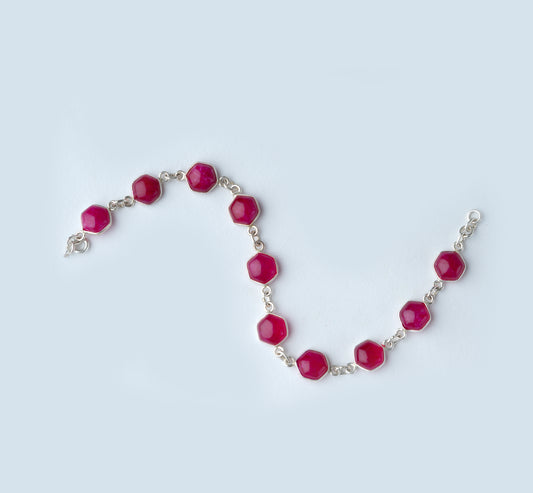 Ruby And Silver Bracelet