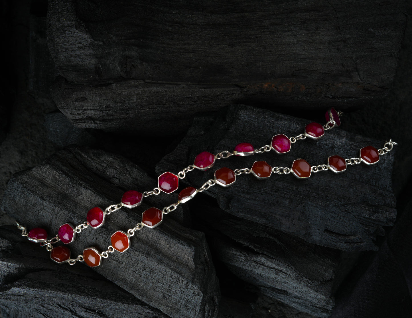 Ruby And Silver Bracelet