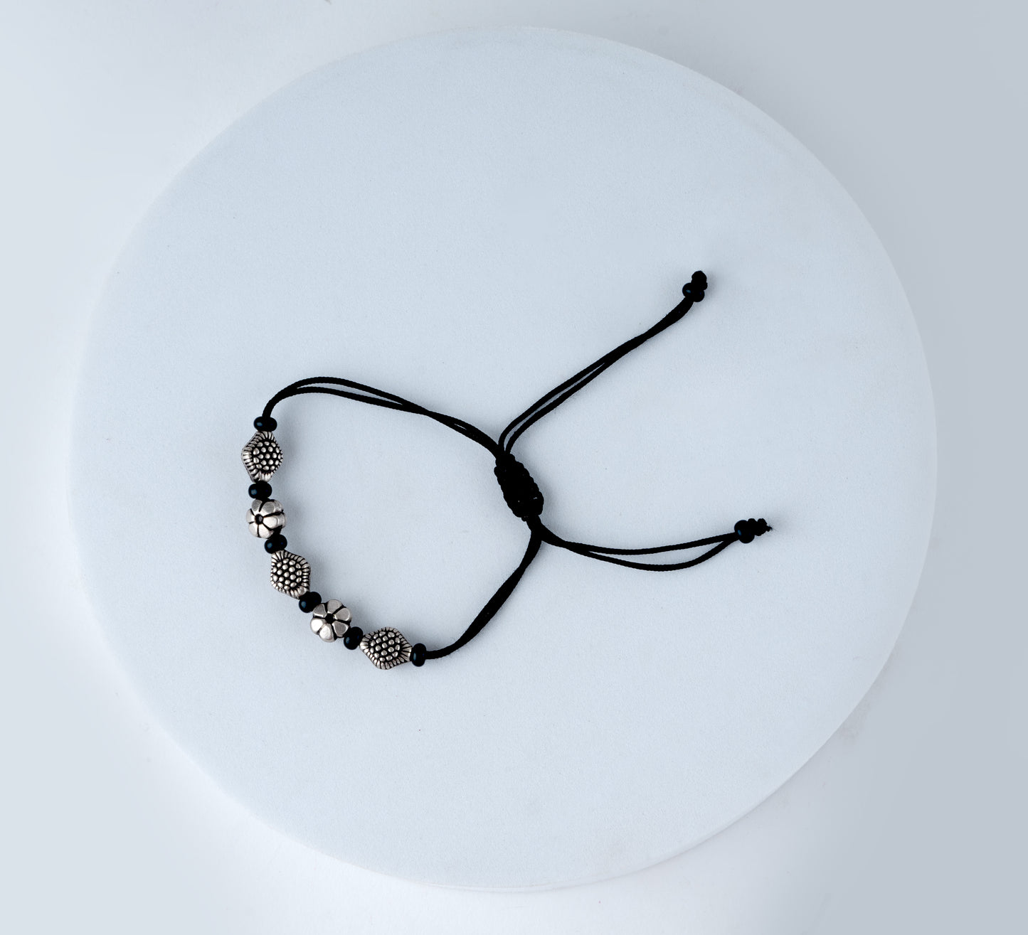 Silver Beads Adjustable Bracelets