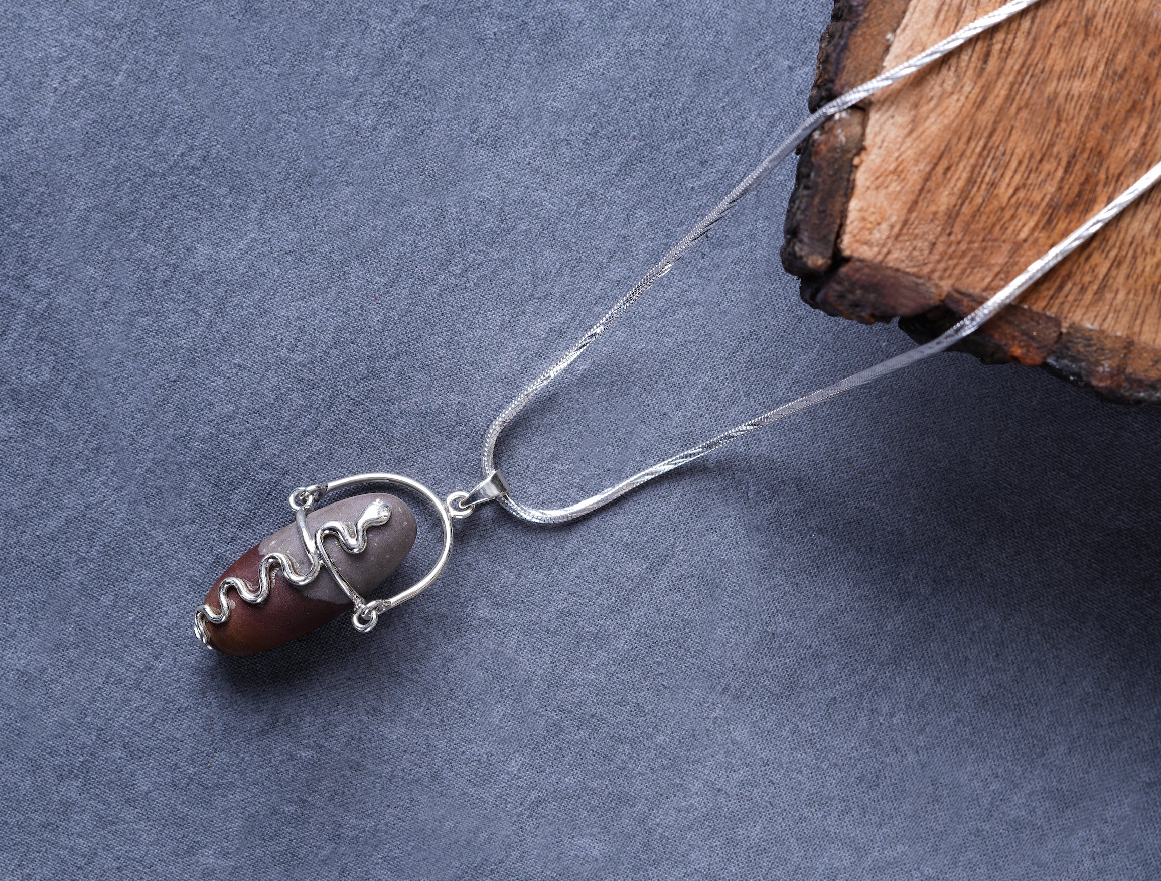 Sterling popular Silver Wire Wrapped Shiva Lingam Pendant