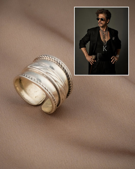 Herringbone Silver Ring Band