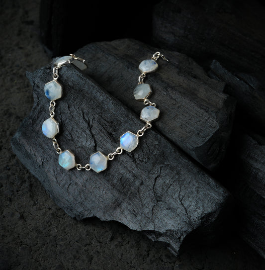 Moonstone And Silver Bracelet