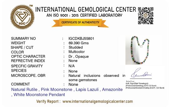 Semiprecious Multi Stone Hand Knotted Necklace