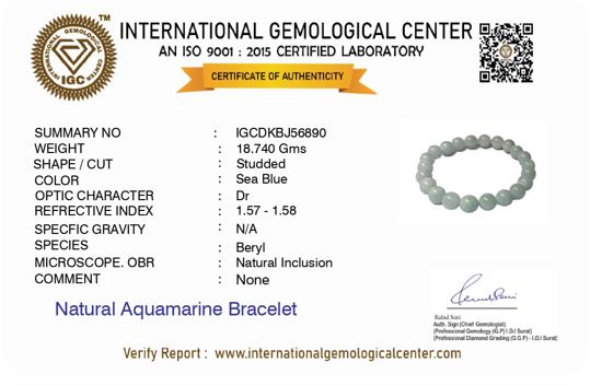 Aquamarine Bracelet For Decision Making