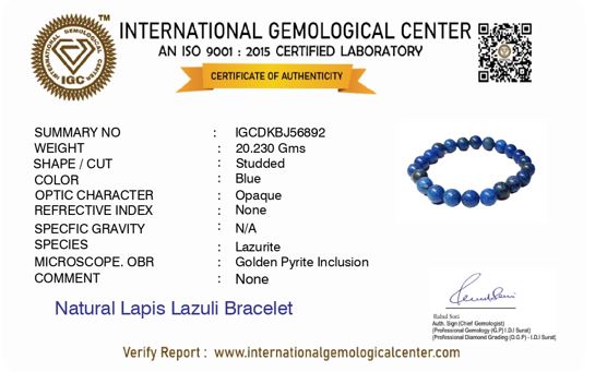 Lapis Lazuli Bracelet For Intuition And Awareness