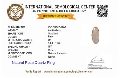 Natural Rose Quartz Oval Silver Ring