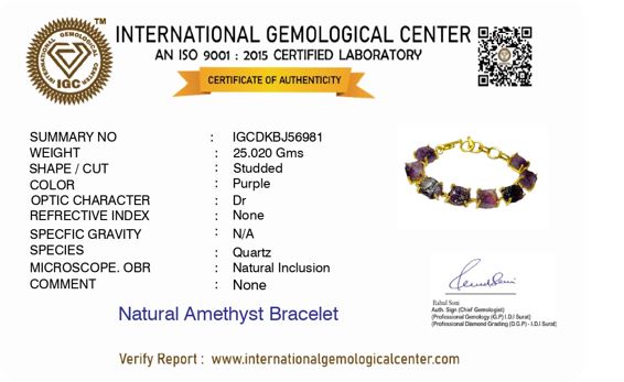 Uncut Amethyst Bracelet