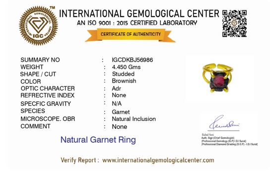 Uncut Garnet Ring