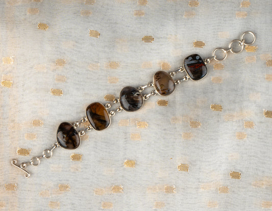 Agates Silver Bracelet
