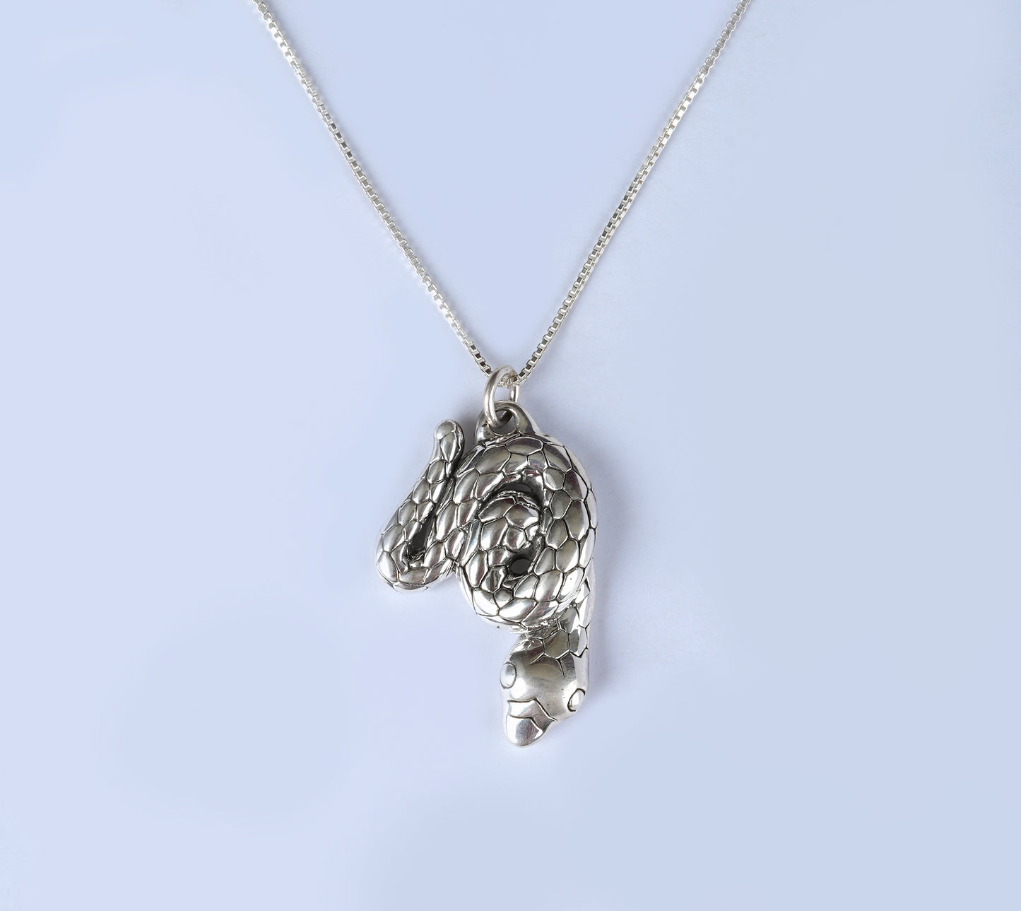 Coiled Snake Silver Pendant