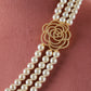 Golden Wild Rose Pearl Necklace