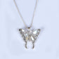 White Winged Butterfly  Silver Pendant