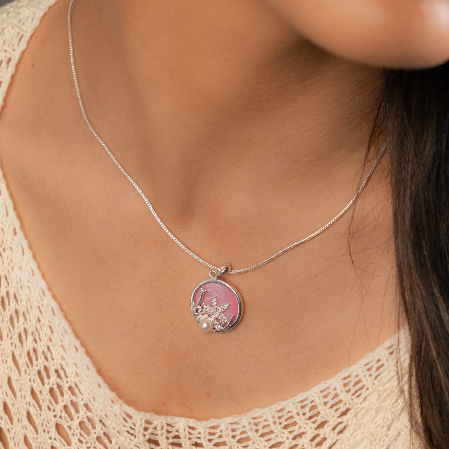 Deep Sea MOP Silver Pendant