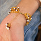 Trendy Citrine Garnet And Pearl Bracelet