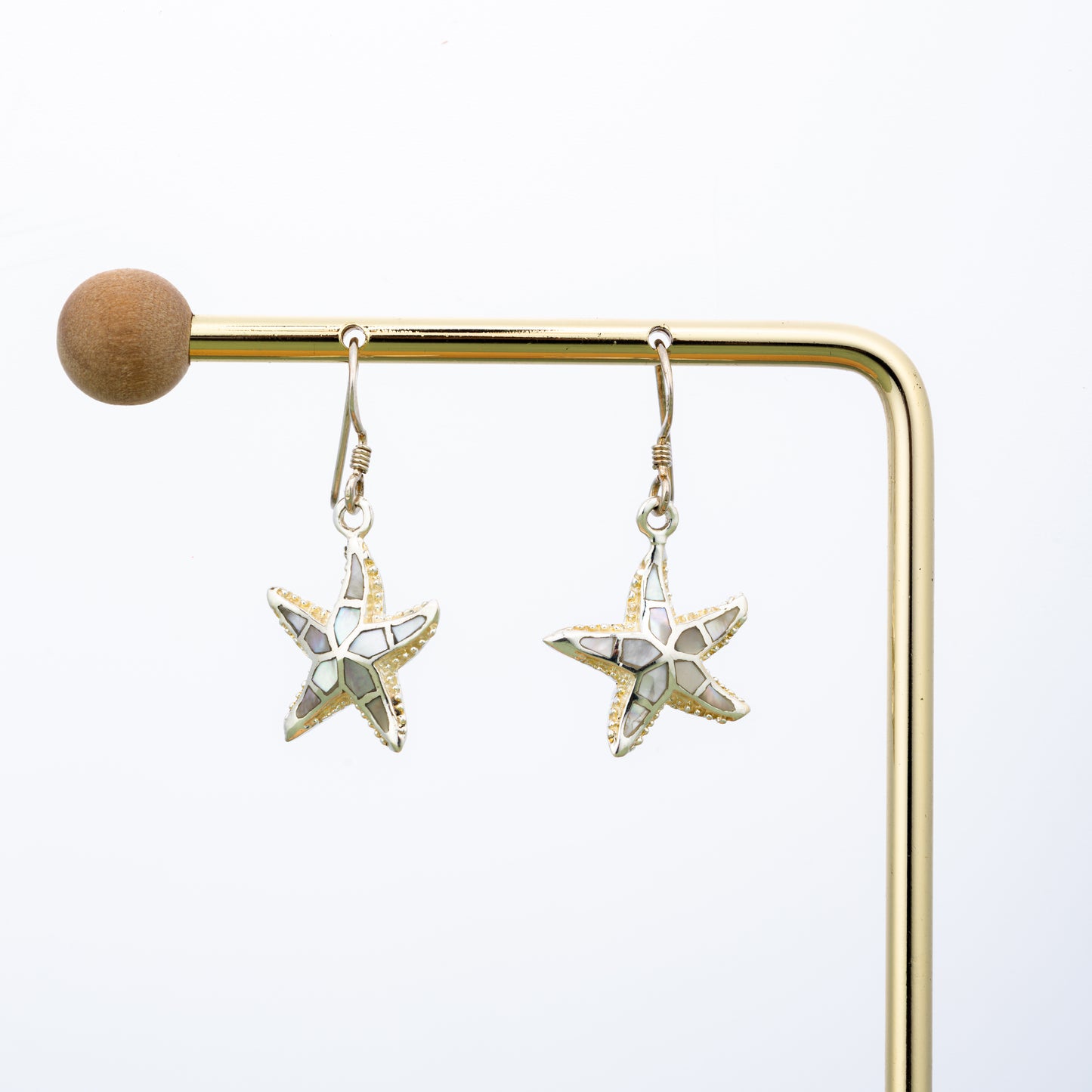 Starfish Earrings In MOP And Silver