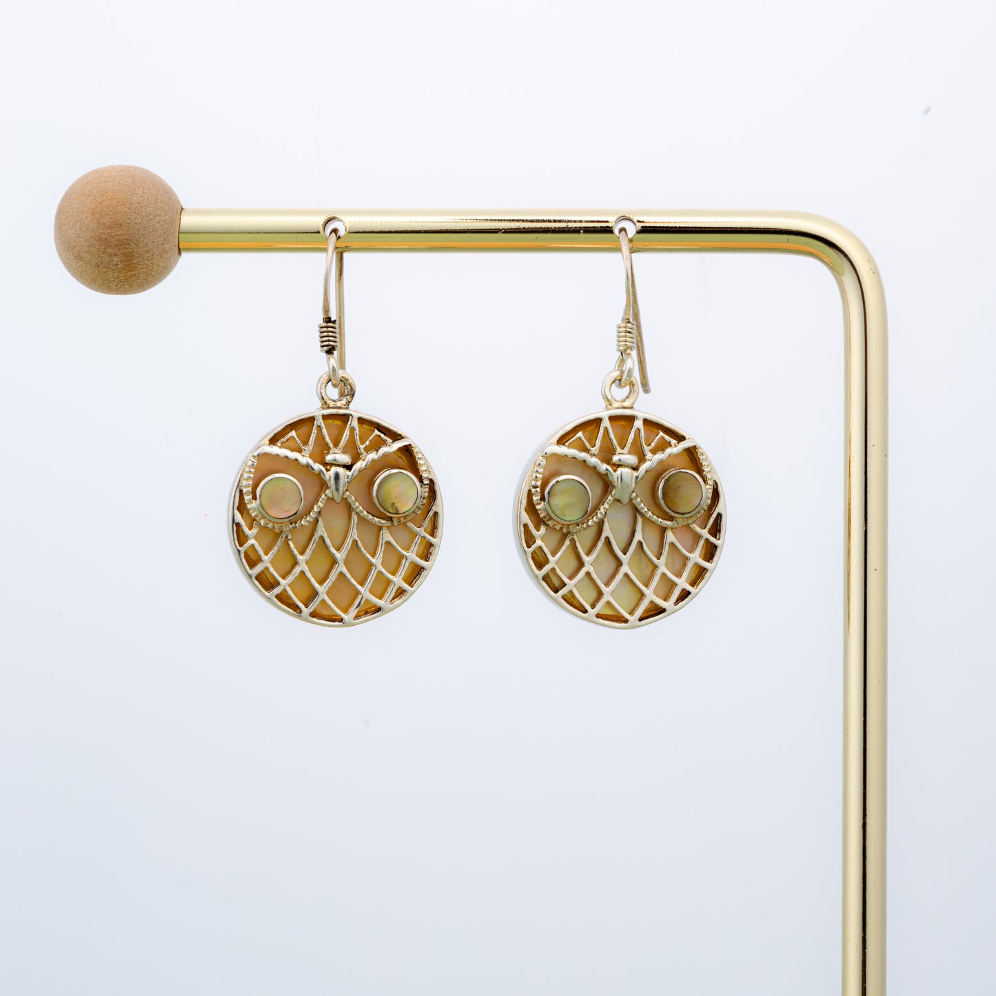 Little Owls MOP And Silver Earrings