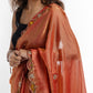 Rust Orange Hand Embroidered Sequin Sari