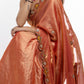 Rust Orange Hand Embroidered Sequin Sari