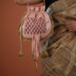 Peach Royal Zardozi Hand Embroidered Potli
