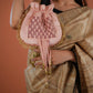 Peach Royal Zardozi Hand Embroidered Potli