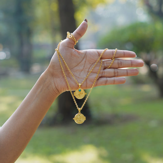 Golden Aquarius Nakshtra Photo Locket