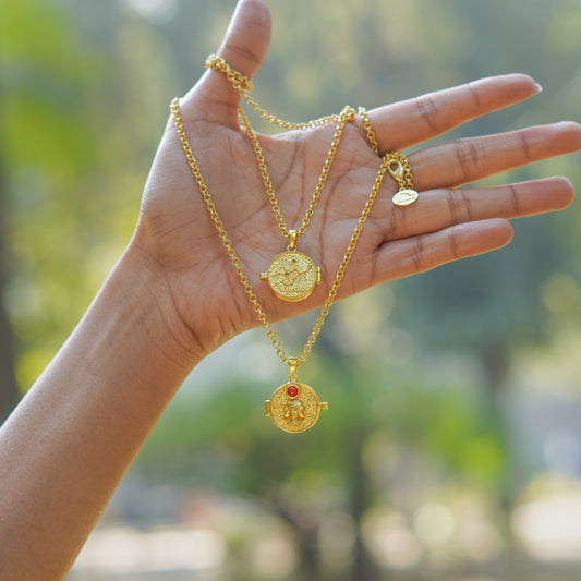 Golden Virgo Nakshtra Photo Locket