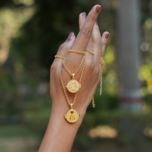 Golden Libra Nakshtra Photo Locket