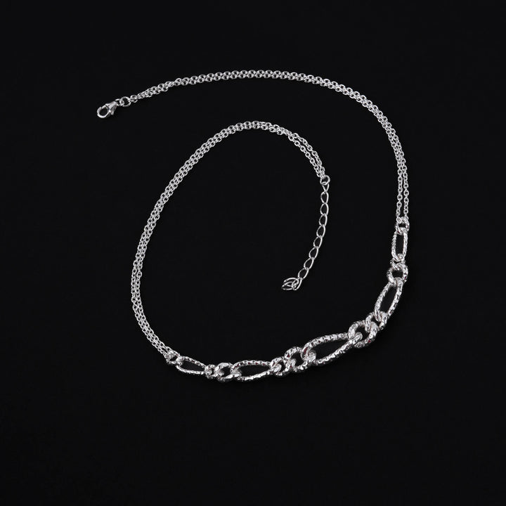 Silver Luxe Loop Necklace - Textured Sterling Silver Chain – Totapari