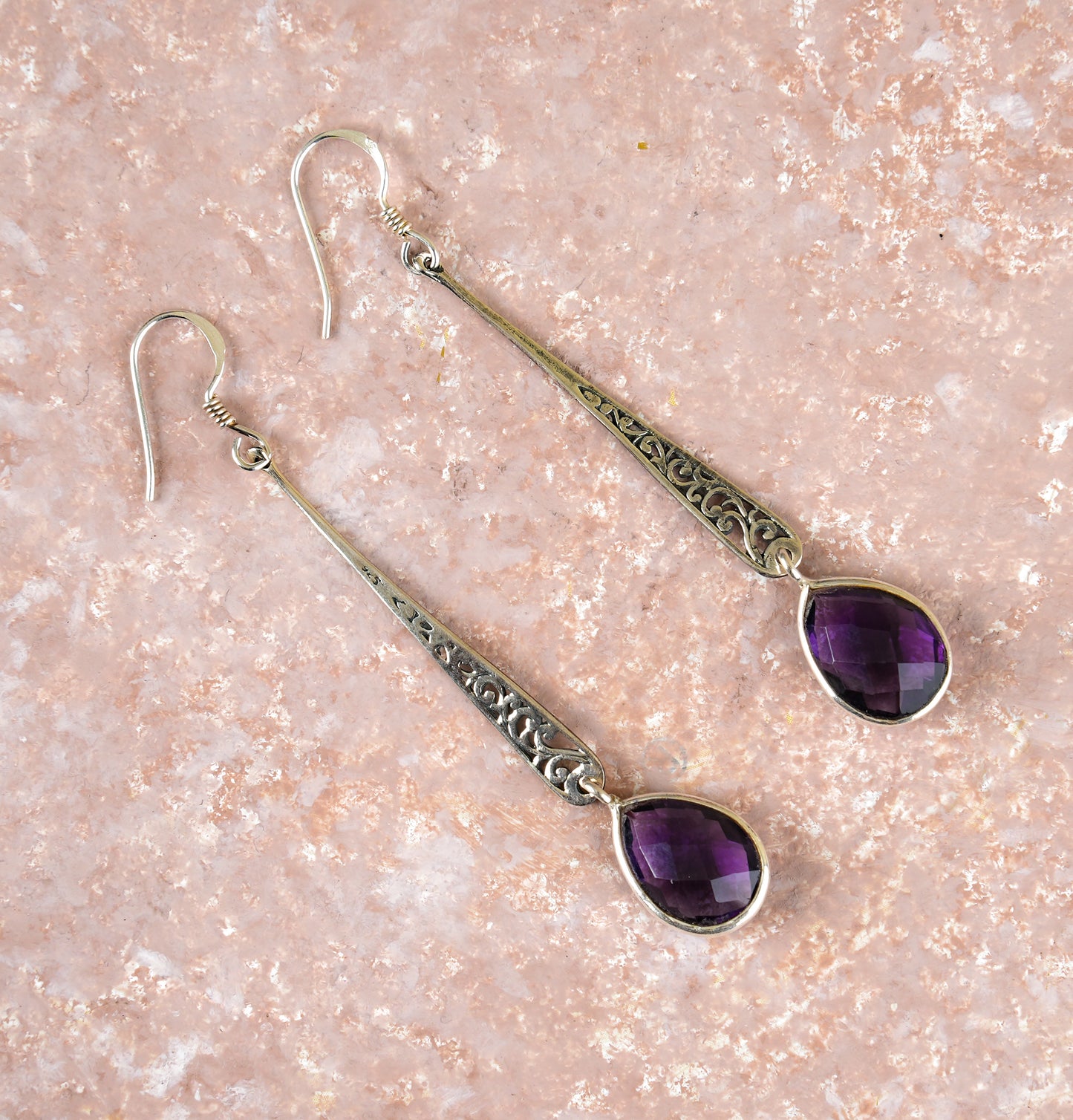 Silver Amethyst Danglers