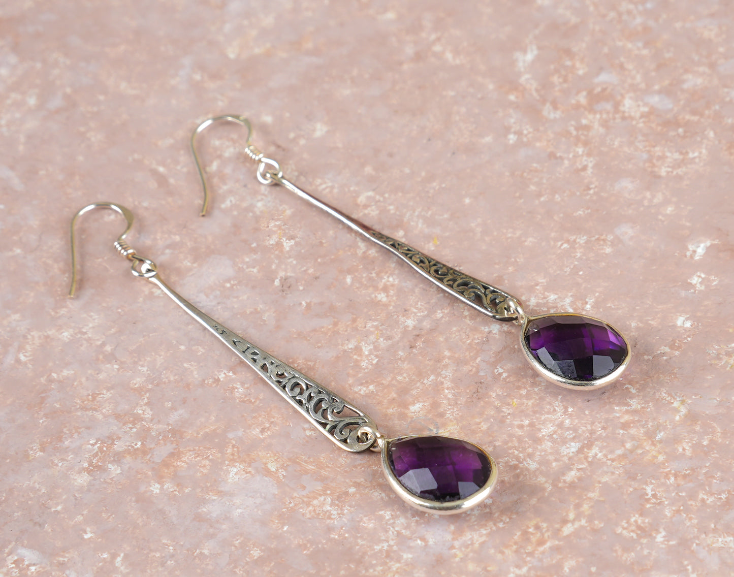 Silver Amethyst Danglers