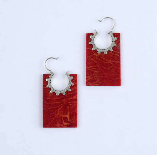 Perfect Geometry in Red Earrings