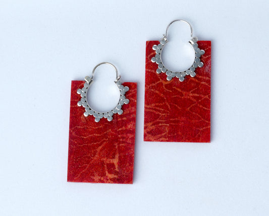 Perfect Geometry in Red Earrings