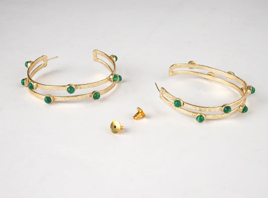 Malachite Statement Hoops