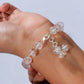 Faceted Rose Quartz Silver Links Bracelet