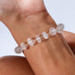Faceted Rose Quartz Silver Links Bracelet