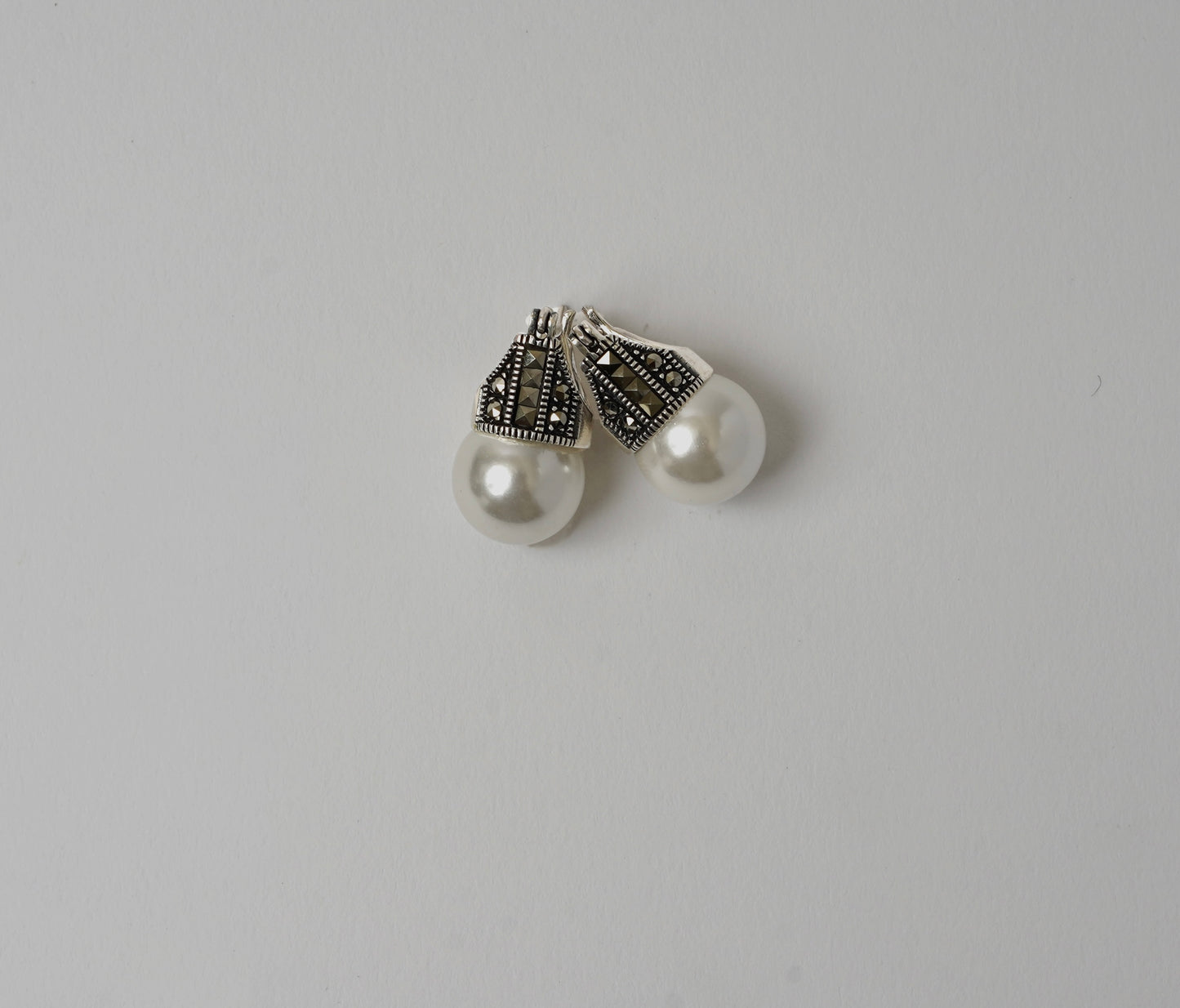 Marcasite Pearl Earrings