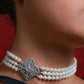 My Love Layered Pearl Brooch Necklace