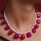 Tumbled Ruby Pearl Necklace
