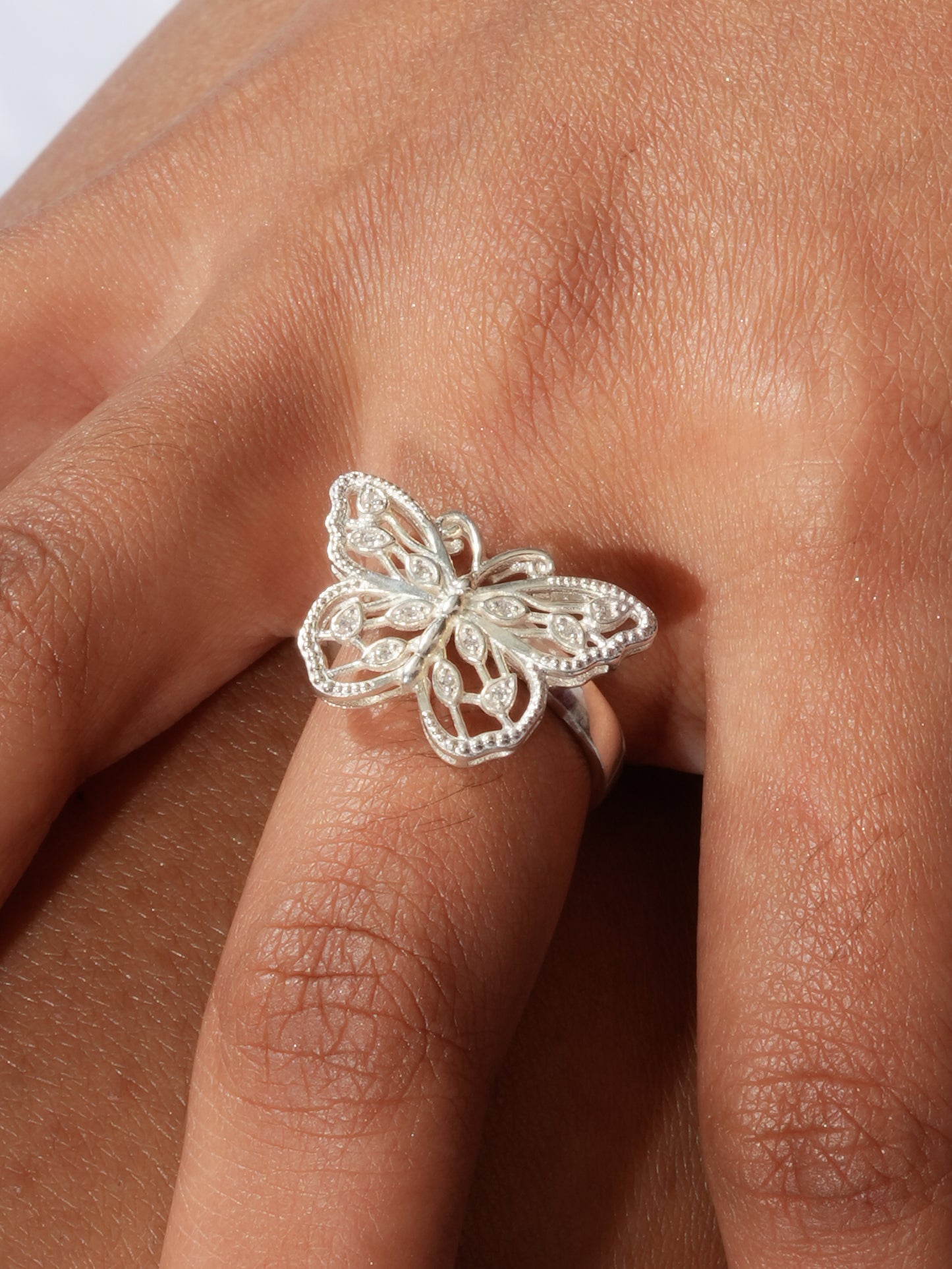 Beautiful Wings Silver Butterfly Ring